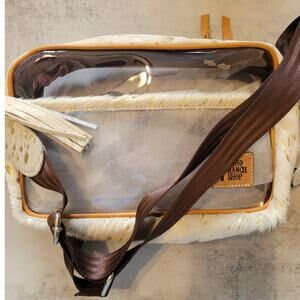 Priscilla Clear Cowhide Crossbody Festival Stadium Bag